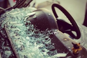 Shattered Windshield in a Car